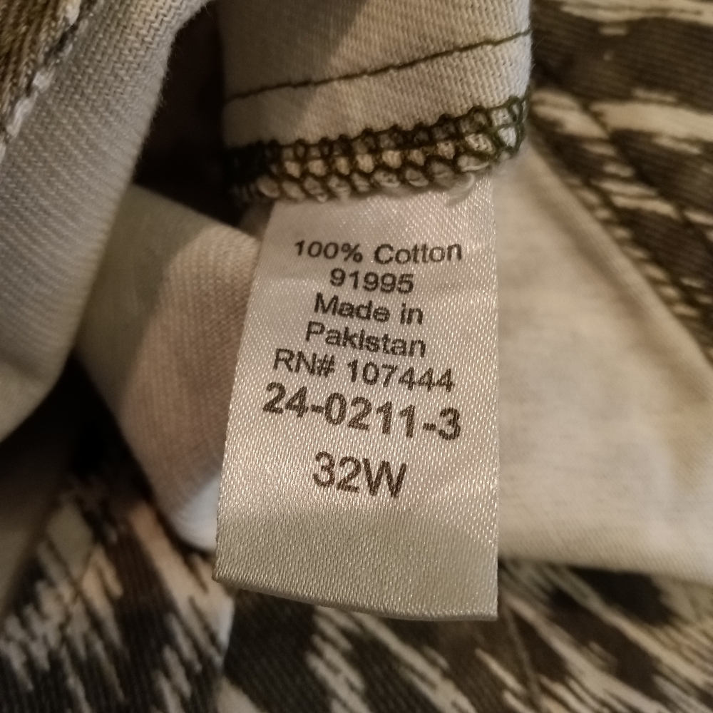 Jessica London Olive and White pattern 100% cotton Jacket Button Front 32W - Picture 8 of 9